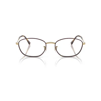 Ray Ban Rb3749v Optics Eyeglasses Gold Frame Clear Lenses Polarized 55-18 In Havana On Gold