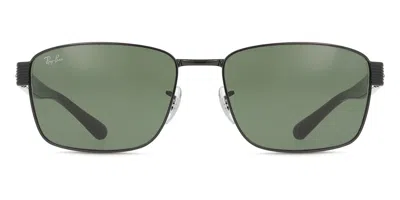 Ray Ban Rb3750 002/31 Men's Sunglasses Black Size 62 In Green