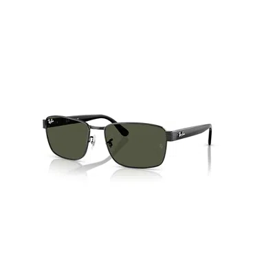 Ray Ban Rb3750 Sunglasses Black Frame Green Lenses 62-18 In Schwarz