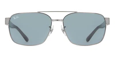 Ray Ban Rb3751 004/r5 Men's Sunglasses Gunmetal Size 58 In Blue