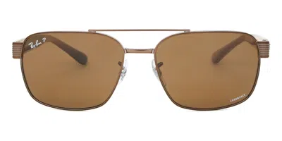 Ray Ban Rb3751ch Polarized 9259an Men's Sunglasses Brown Size 61
