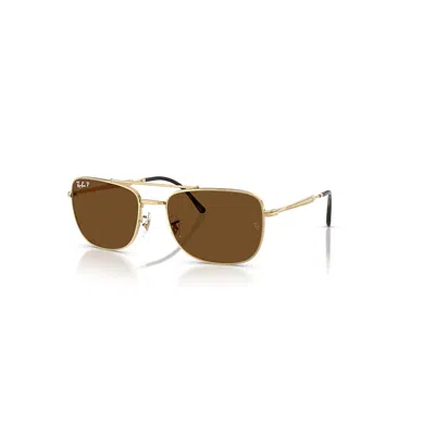 Ray Ban Sunglasses Unisex Rb3755 - Arista Gold Frame Brown Lenses Polarized 59-19