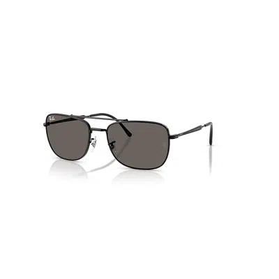 Ray Ban Sunglasses Unisex Rb3755 - Black Frame Grey Lenses 59-19 In Schwarz