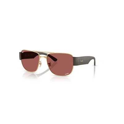 Ray Ban Sunglasses Unisex Rb3756ch Chromance - Sand Brown Frame Violet Lenses Polarized 59-18 In Sand Braun