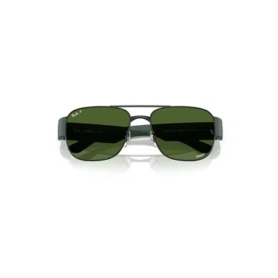 Ray Ban Rb3756ch Chromance Sunglasses Sand Black Frame Green Lenses Polarized 56-18
