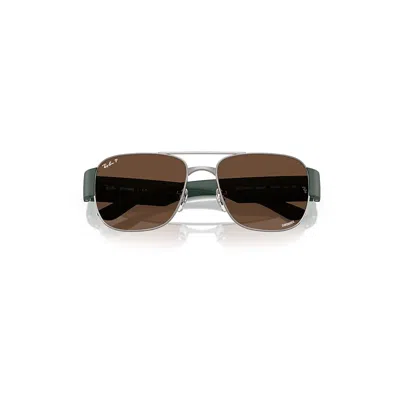 Ray Ban Rb3756ch Chromance Sunglasses Sand Green Frame Brown Lenses Polarized 56-18