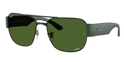 Ray Ban Rb3756ch Polarized 9269p1 Men's Sunglasses Black Size 56 In Green