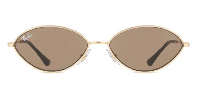 Ray Ban Rb3757 Kai 001/73 Men's Sunglasses Gold Size 56 In Metallic
