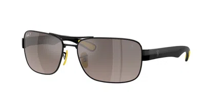 Ray Ban Rb3763m Polarized F1205j Occhiali Da Sole Neri Per Uomo In Black