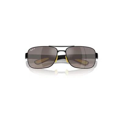 Ray Ban Rb3763m Scuderia Ferrari Collection Chromance Sunglasses Black Frame Grey Lenses Polarized 64-17