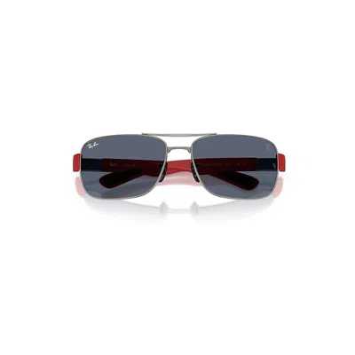 Ray Ban Rb3763m Scuderia Ferrari Collection Sunglasses Matte Red Frame Grey Lenses 64-17