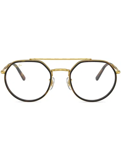Ray Ban Rb3765 Round-frame Glasses In Gold