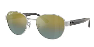 Ray Ban Rb3766ch Polarized 003/j0 Occhiali Da Sole Argentati Per Uomo In Silver