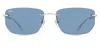Ray Ban Rimless Rectangle-frame Sunglasses In Metallic