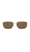 Ray Ban Rb3768 Rectangular Rimless Sunglasses In Gold