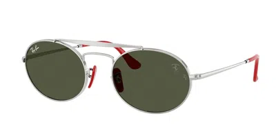 Ray Ban Rb3775m F00731 Occhiali Da Sole Argentati Per Uomo In White