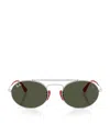 Ray Ban Rb3775m Metal Oval Sunglasses In Green