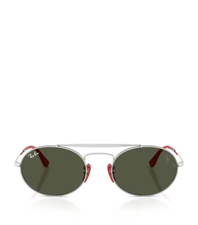 Ray Ban Rb3775m Metal Oval Sunglasses In Green