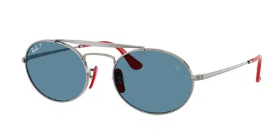 Ray Ban Rb3775m Polarized F001s2 Occhiali Da Sole Gunmetal Per Uomo In White