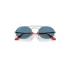 Ray Ban Rb3775m Scuderia Ferrari Collection Chromance Sunglasses Gunmetal Frame Blue Lenses Polarized 54-20 In Gray