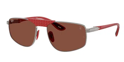 Ray Ban Rb3776m F126c5 Occhiali Da Sole Gunmetal Per Uomo In Brown