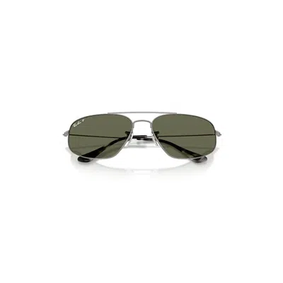 Ray Ban Rb3780 Sunglasses Gunmetal Frame Green Lenses Polarized 63-16 In Gray
