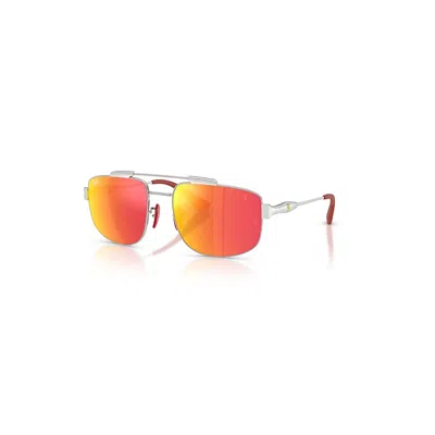 Ray Ban Rb3789m Scuderia Ferrari Collection Sonnenbrillen Silber Fassung Grau Glas 58-18 In Silver