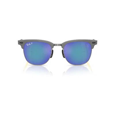 Ray Ban Rb3807m Scuderia Ferrari Collection Chromance Sunglasses Brushed Grey Frame Grey Lenses Polarized 51