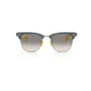 Ray Ban Sunglasses Unisex Rb3807m Scuderia Ferrari Collection - Brushed Blue Frame Grey Lenses 51-21 In Brushed Blue
