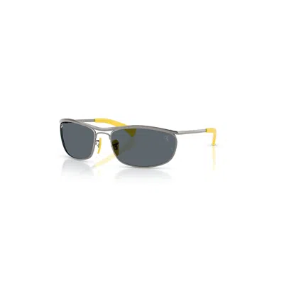 Ray Ban Rb3819m Scuderia Ferrari Collection Sonnenbrillen Gunmetal Fassung Blau Glas 62-18 In Gray