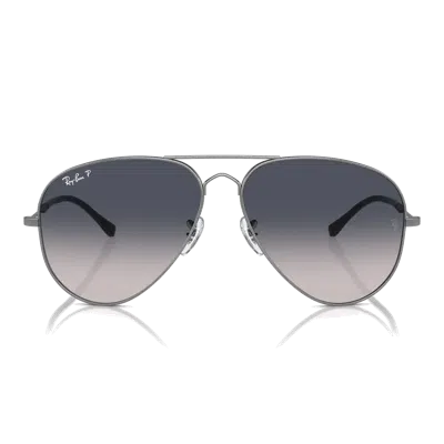 Ray Ban Womens Grey Rb3825 Old Aviator-frame Metal Sunglasses In Gold
