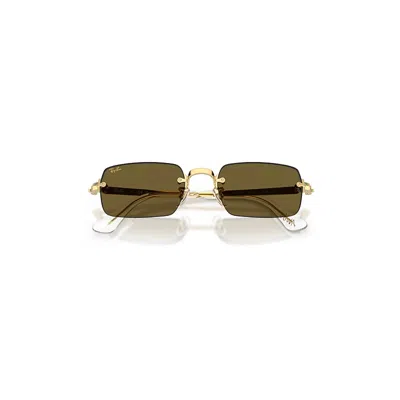 Ray Ban Rb3928 By A$ap Rocky Sunglasses Arista Gold Frame Brown Lenses 54-20