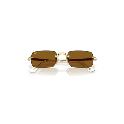 Ray Ban Rb3928 By A$ap Rocky Sunglasses Arista Gold Frame Brown Lenses Polarized 54-20