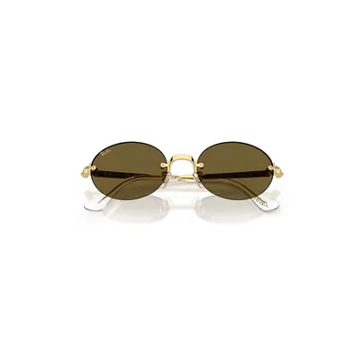 Ray Ban Rb3929 By A$ap Rocky Sunglasses Arista Gold Frame Brown Lenses 54-20