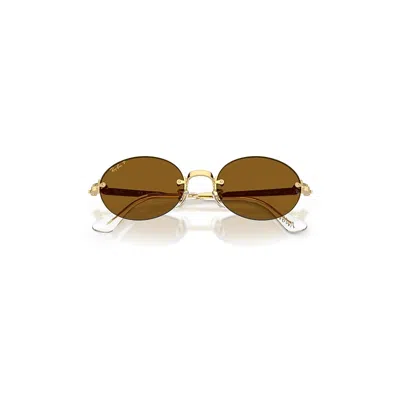Ray Ban Rb3929 By A$ap Rocky Sunglasses Arista Gold Frame Brown Lenses Polarized 54-20