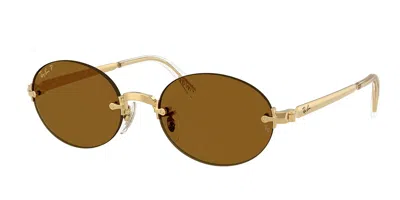 Ray Ban Rb3929 Polarized 001/83 Men's Sunglasses  Size 54 In Gold