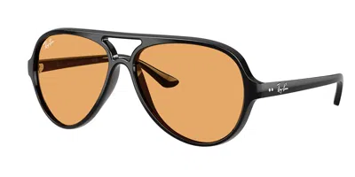 Ray Ban Cats 5000 Classic Summer Capsule Sunglasses Black Frame Orange Lenses 59-13