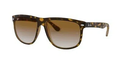 Pre-owned Ray Ban Ray-ban Rb4147 Boyfriend Square 60 Mm, Light Havana/clear Gradient Brown