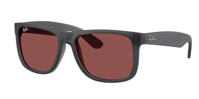 Ray Ban Womens Grey Rb4165 Justin Classic Square Nylon Sunglasses In Burgundy