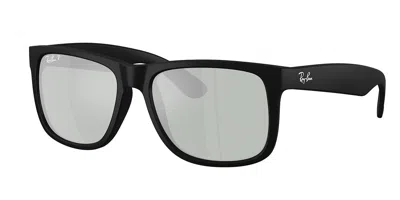 Ray Ban Rb4165 Justin Polarized 622/y4 Occhiali Da Sole Neri Per Uomo In Black