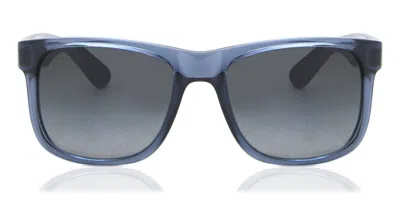 Ray Ban Rb4165 Justin Polarized 6596t3 Occhiali Da Sole Blu Per Uomo In Gray