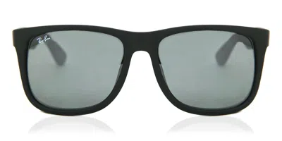 Ray Ban Rb4165f Justin Asian Fit 622/6g Men's Sunglasses Black Size 58 In Blue