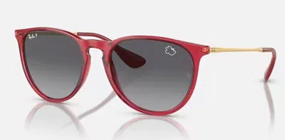 Pre-owned Ray Ban Rb4171 Erika Disney Minnie Mouse Sunglasses Red / Grey Polarized