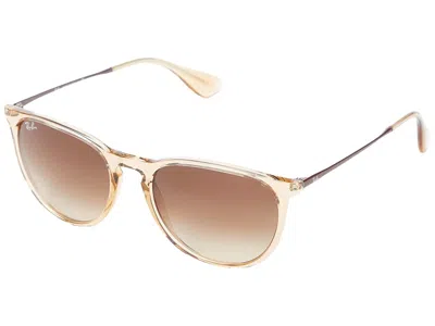 Ray Ban Rb4171 Erika Goggles Shiny Transparent Light Brown Frame/brown Gradient Dark Brown Le, Plastic