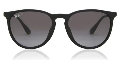 Ray Ban Rb4171f Erika Asian Fit Polarized 622/t3 Women's Sunglasses Black Size 54 In Metallic