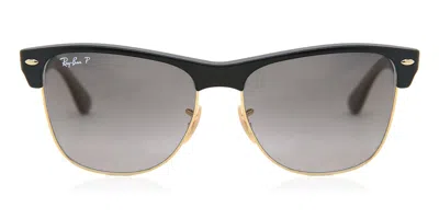 Ray Ban Rb4175 Clubmaster Oversized Flash Lenses Polarized 877/m3 Men's Sunglasses Black Size 57 In Orange