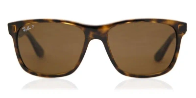 Ray Ban Rb4181 Polarized 710/83 Men's Sunglasses Tortoiseshell Size 57 In Green