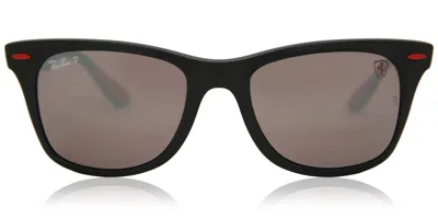 Ray Ban Rb4195m Ferrari Polarized F602h2 Men's Sunglasses Black Size 52
