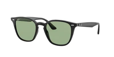 Ray Ban Rb4258 Washed Lenses Sunglasses Shiny Black Frame Green Lenses 52-20