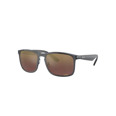 Ray Ban Rb4264 Chromance Sunglasses Grey Frame Violet Lenses Polarized 58-18